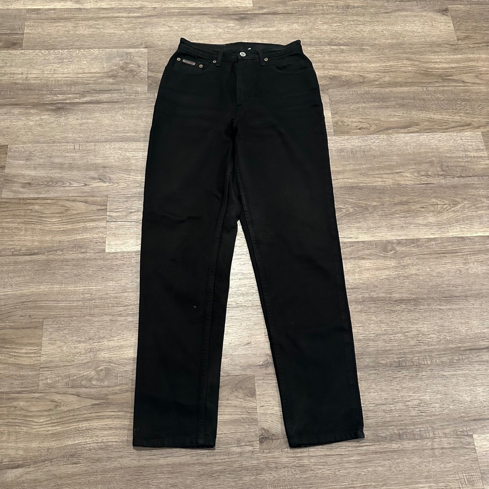 Vintage 90s Calvin Klein Jeans Womens 8 Black High Waisted Tapered Mom 27x30